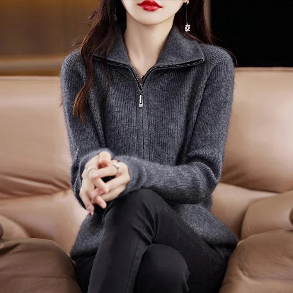 Solid color cashmere sweater