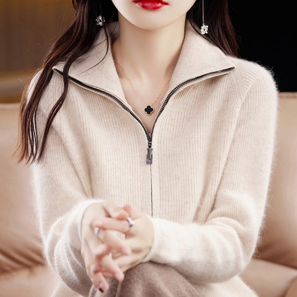 Solid color cashmere sweater