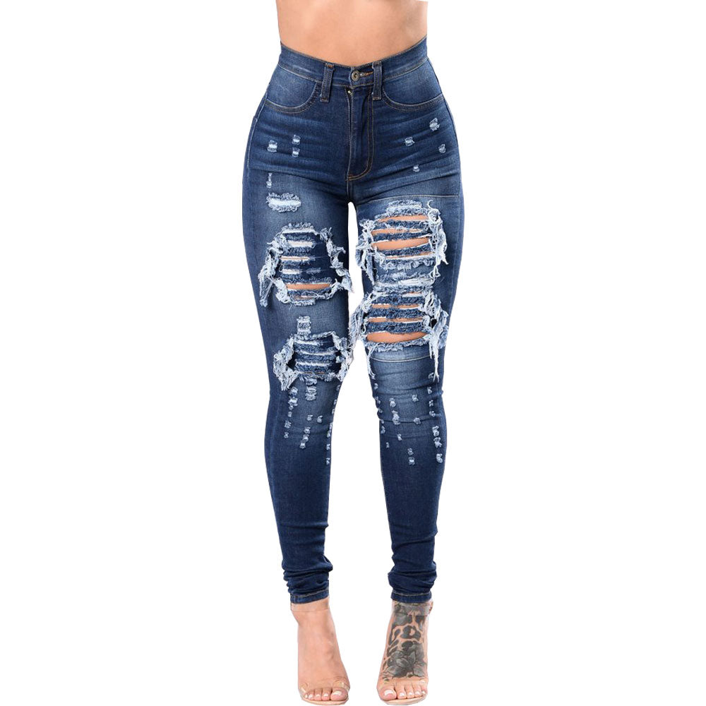 High end stretch wide leg jeans