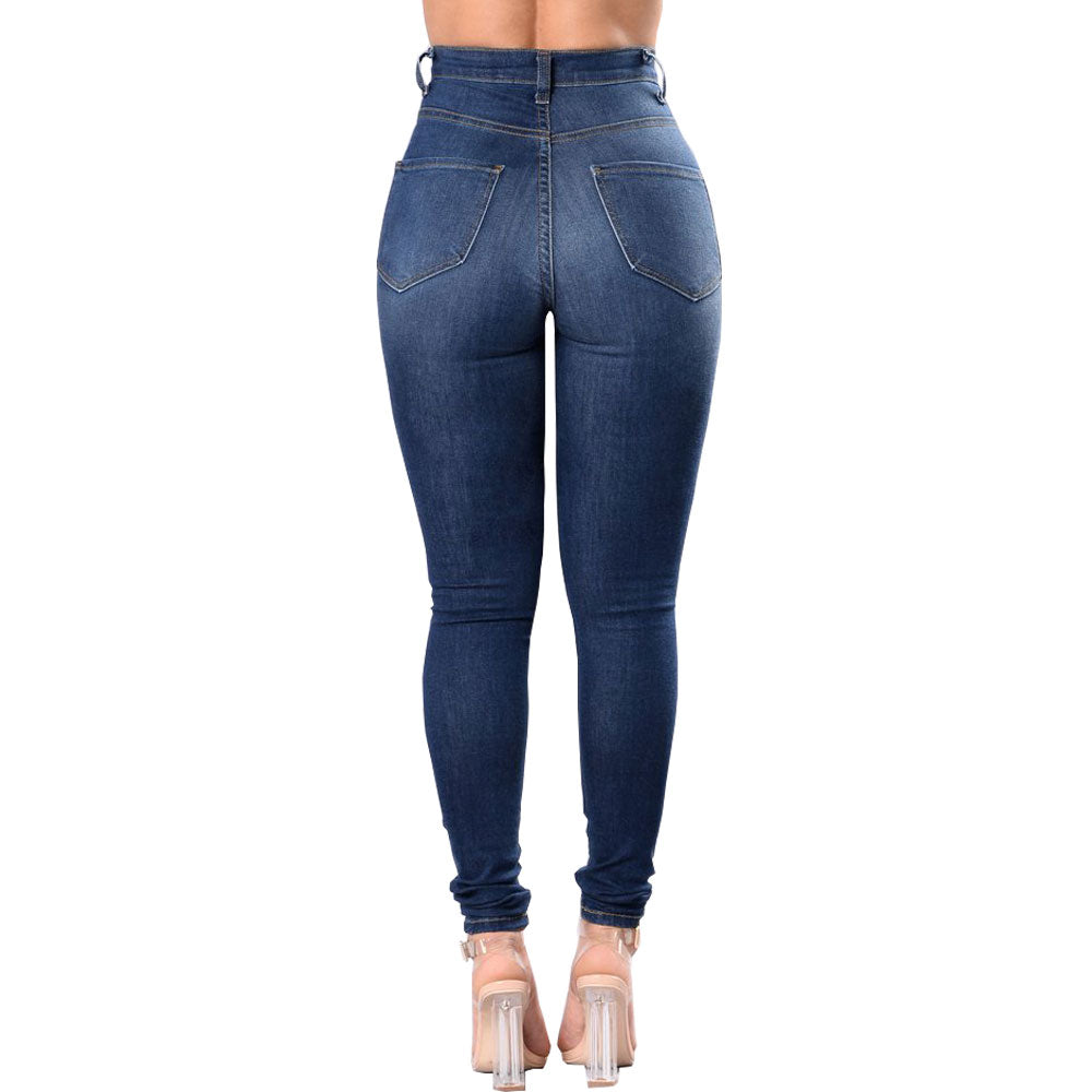 High end stretch wide leg jeans