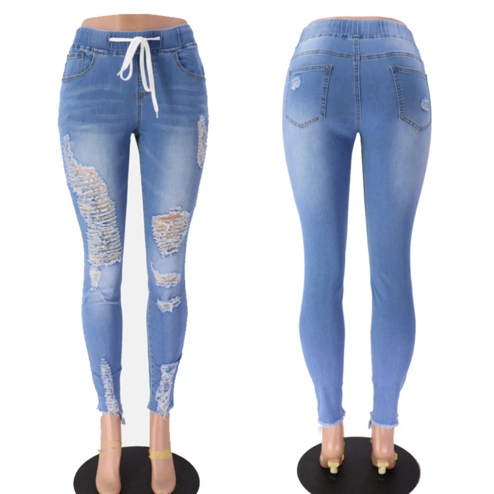 Lace-up jeans