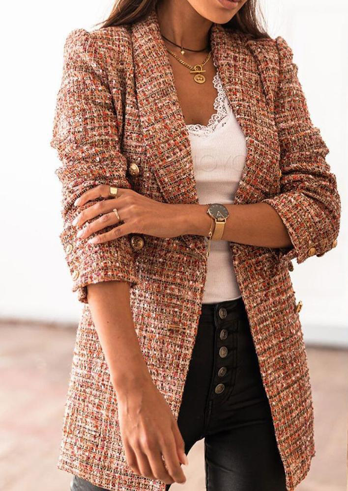 Lapel printed short blazer