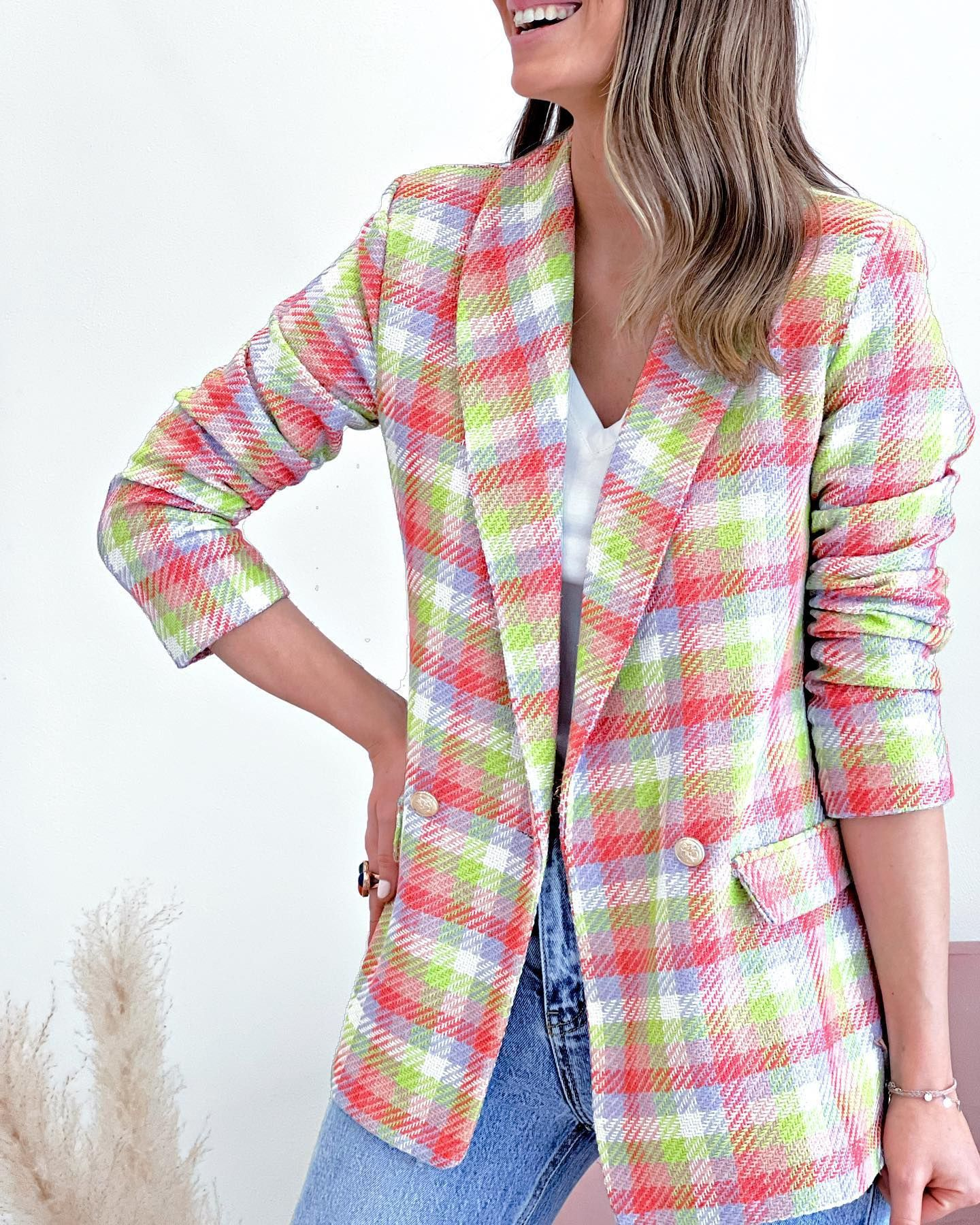 Plaid print long sleeves