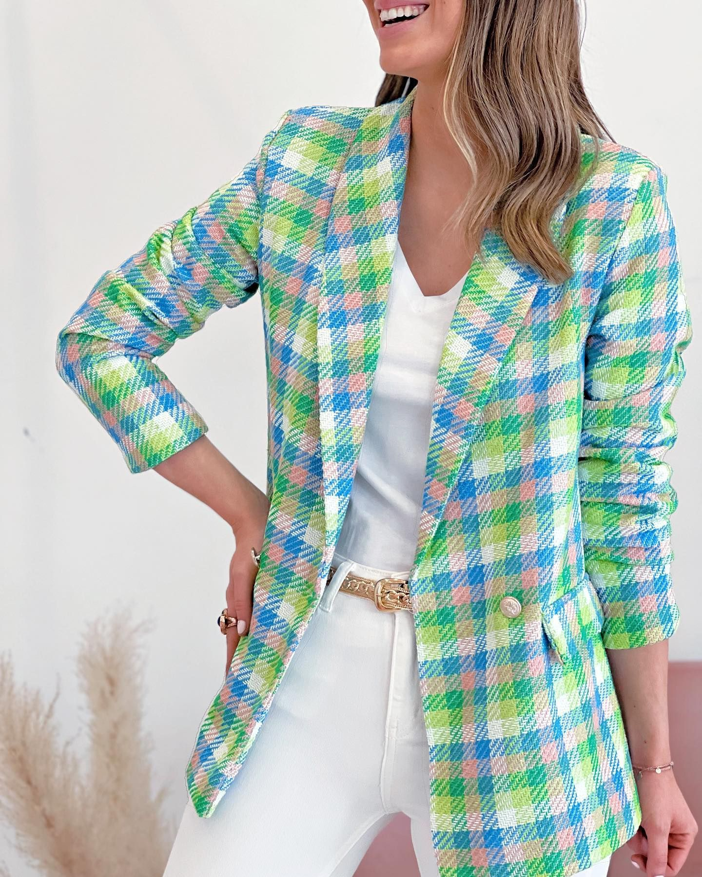 Plaid print long sleeves