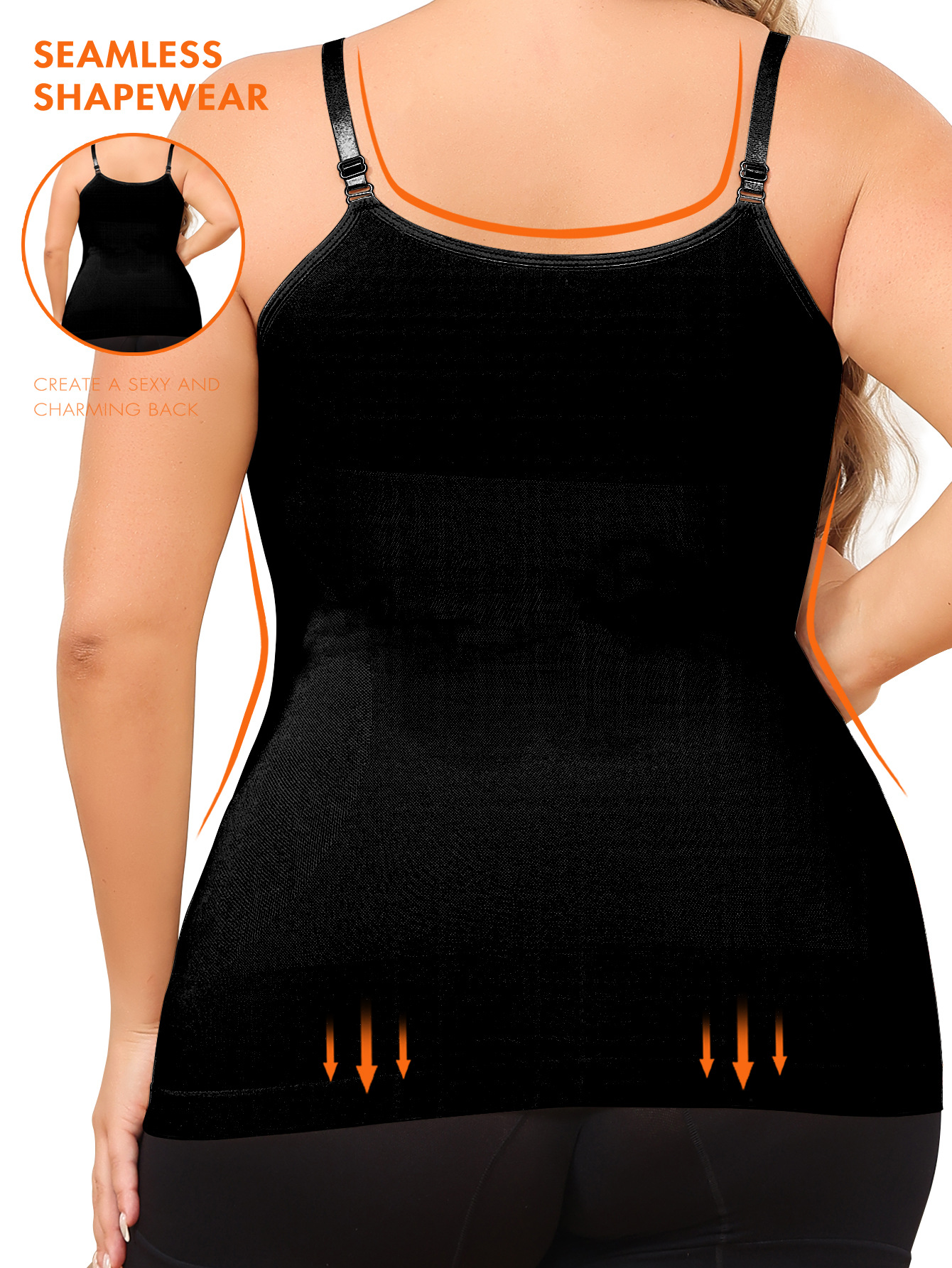Seamless strap body shaping and tummy control bodysuit