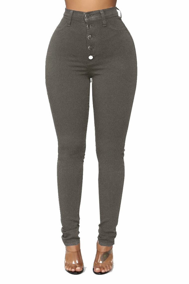 Skinny black stretch hip denim trousers