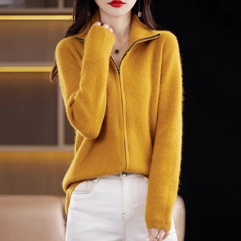 Solid color cashmere sweater