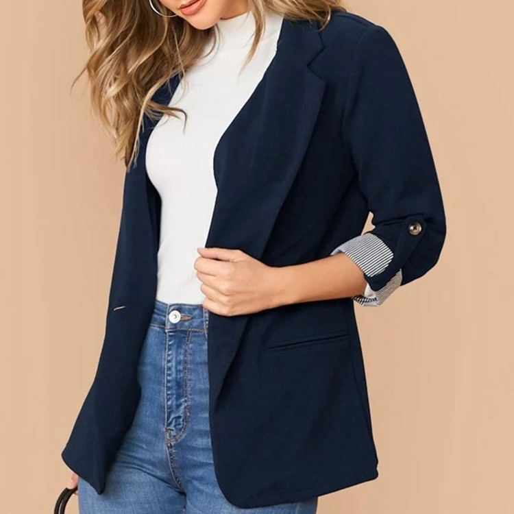 Stylish lapel slim cardigan and elegant blazer