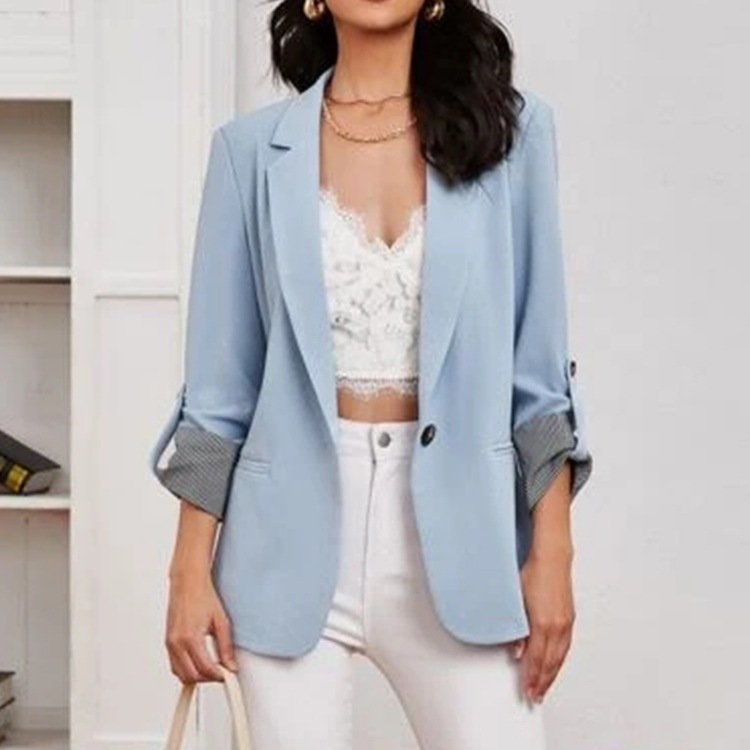 Stylish lapel slim cardigan and elegant blazer