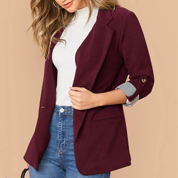 Stylish lapel slim cardigan and elegant blazer