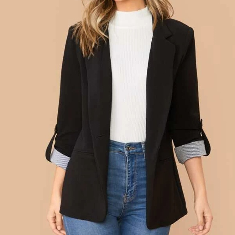 Stylish lapel slim cardigan and elegant blazer