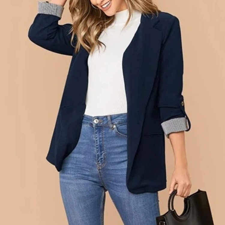 Stylish lapel slim cardigan and elegant blazer