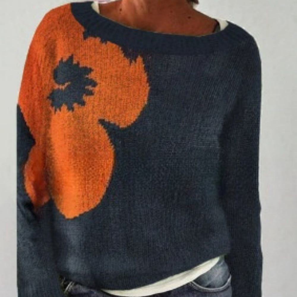 Women's flower pattern sweater