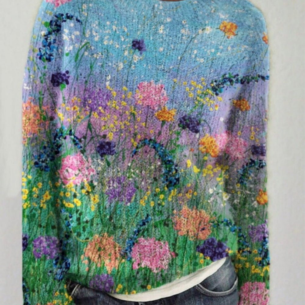 Women's flower pattern sweater