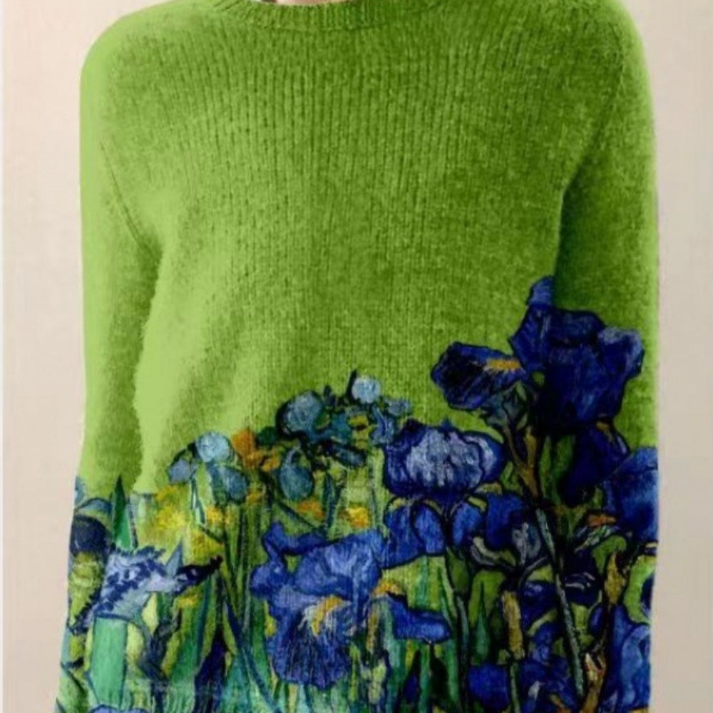 Women's flower pattern sweater