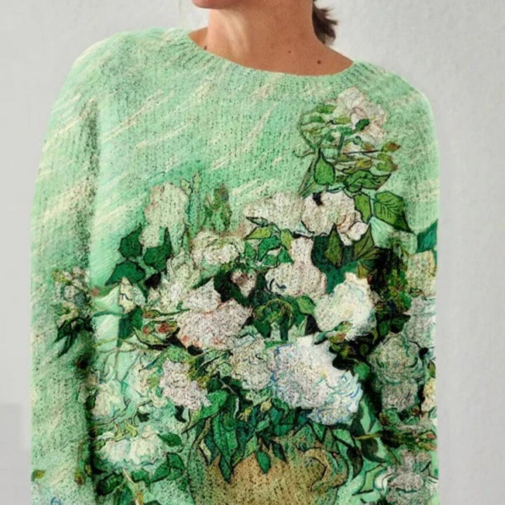 Women's flower pattern sweater