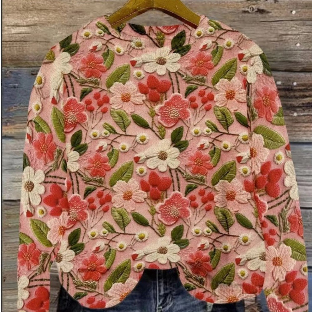 Women's flower pattern sweater