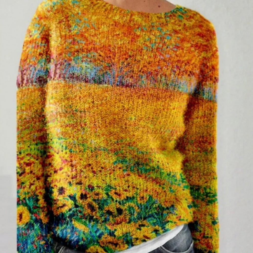 Women's flower pattern sweater