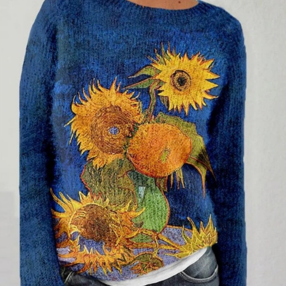 Women's flower pattern sweater