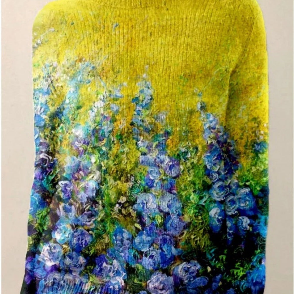 Women's flower pattern sweater