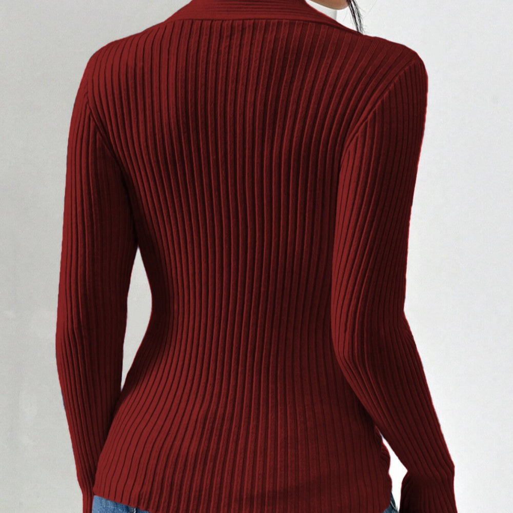 Women's long sleeve solid color slim sweater